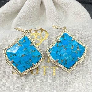 Kendra Scott Kirsten Drop Earrings in Bronze Veined Turquoise Magnesite